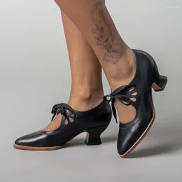 Dress Shoes Fashion Brand 2023 Office Ladies Pumps Spring Summer Comfy Walking Mary Janes Bowtie Vintage Women Plus Size 43