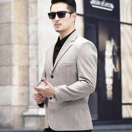 Men's Suits HOO 2023 Spring Business Casual Blazer Double Buckle