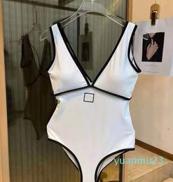 One Piece Swimsuit Female Swimwear Womens White Designer Bodysuits Ladies Backless Swimwear Vacation Beach Volleyball Body