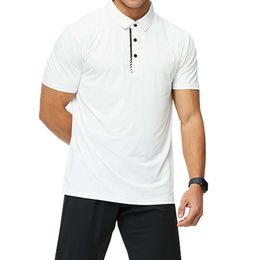 lu Outdoor Men's Sport Polo Shirt Mens Quick Dry Sweat-wicking Short Top Men Wrokout Sleeve R511 4XL Hot clothes