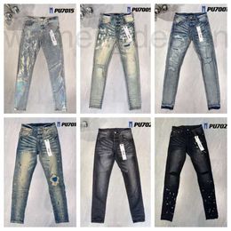 Men's Jeans Designer luxury Denim Trousers Mens Jean Men Black Pants High-end Quality Straight Design Retro Streetwear Sweatpants Designers Purple Joggers Pant