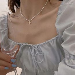 Pendant Necklaces Freshwater Pearl Necklace Women Retro Fashion Clavicle Chain
