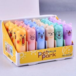 Lip Balm 24pcs/lot Moisturizing Fruit Flavor Colourless Cartoon Lip Balm Natural Plant Lip Gloss Fruit Embellish lipstick Makeup Tools 231202