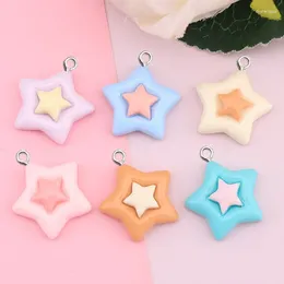 Charms 10Pcs Kawaii Glossy Star Resin For Jewellery Making Women Earrings Necklace Crafts Pendants DIY Keychain Flatback Accessory