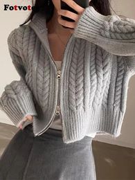 Women s Sweaters Fotvotee for Women Cardigan Korean Fashion Cropped Sweater Long Sleeve Top Winter Clothes 2023 Knitted Tops Vintage 231202