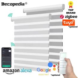 Blinds Decopedia Custom Made Zebra Blinds for Windows Motorised Roller Blinds Blackout Day and Night Window Blinds for Sliding Door 231201