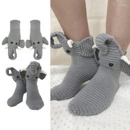 Disposable Gloves Cute Knitted Animal Socks Polyster Made Knit Elephant Hand Practical And Heartwarming Gift For Kids Adults Winter Warmers