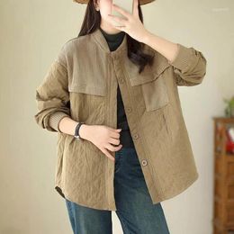 Women's Jackets For Women Korean Style Loose Solid Knitted Patchwork Rhombic Cardigans Long Sleeved Button Coats Vintage Clothing