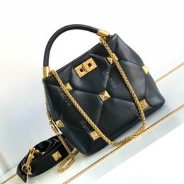 Stud Luxury Brand Design Leather Ladies Classic High Quality Chain Rivets Portable Dinner Bag Fashion Diamond Single Shoulder Crossbody Handbag