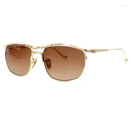 Sunglasses Classic Retro Half-Frame Metal Ladies Superstar Celebrities With Gradient Trend Glasses