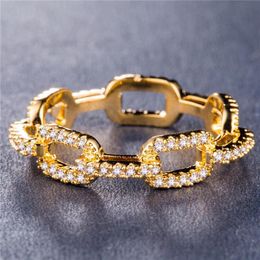 Creative Chain Ladies Zircon Ring for Women Silver-Plated Rose Gold Copper Rhinestone Ring Popular Wedding Jewelry262W
