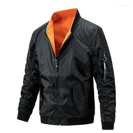 Men's Jackets Brand Fashion Men Pilot Jacket Bomber Cotton Padded Man Double Side Outerwear Autumn Winter Clothing Size M-3XL