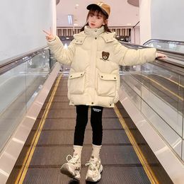 Down Coat Winter Cotton Jacket Girls Hooded Children Outerwear Clothing 314 Years Teenage Girl Parka Outfit TZ948 231202