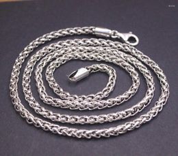 Chains Solid 925 Sterling Silver Chain Men Women 4mm Wheat Lobster Clasp Necklace 31g/65cm