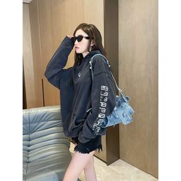 Parisian B family sleeve BB letter embroidered lock buckle unisex casual versatile hoodie