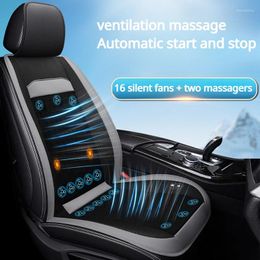 Autositzbezüge 12V Sommer kühles Auto-Luftkissen mit 16 Lüfter-Massage-Blaslüftung für Universal