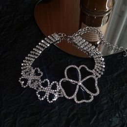 Women's Luxury Diamond Choker Necklace Classic Charm Clover Necklace Designer Brand Jewellery New Wedding Party Love Gift Necklace