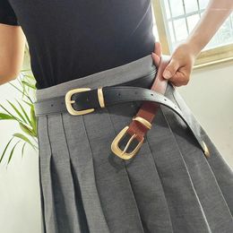 Belts Fashion Women Pu Leather Belt Gold Pin Buckle Strap For Ladies Girl Dress Jeans Pants Waistband
