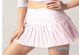 tennis skirt lu yoga outfits shorts gym clothes women running sports fitness golf skirts with pocket sexy pants breathable p
