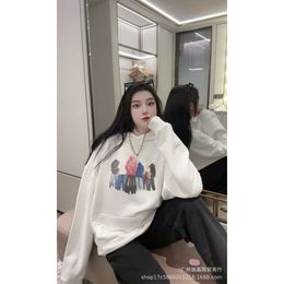 High Edition 23 Autumn/Winter New Portrait Limited B Family Couple Casual Loose Hooded Hoodies and Hoodies for Men and Women