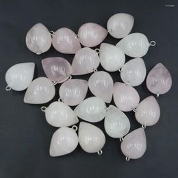 Pendant Necklaces 10pcs/lot Fashion Natural Stone Rose Quartz Cone Necklace Pendants Charms DIY Accessories Jewellery Wholesale