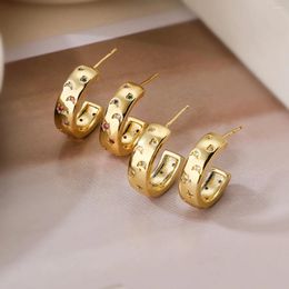 Hoop Earrings Unique Geometric Design Gold Colour Moon&Star For Womon Girl High Quality Party Dating Wedding Female Jewelry