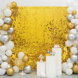 Party Decoration Sparkling Rectangle Backdrop Vibrant Fringe Curtains 4-piece Disco Theme Birthday For Wall Door Foil