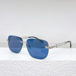 Sunglasses 40048U Rimless Square Titanium Men Fashion Uv400 Women Designer Brand Solar Eyeglasses 2023 Eyewear