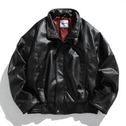 Men s Jackets PU Leather Jacket Men Black Soft Faux Motorcycle Biker Fashion Coats Male Bomber Pockets Clothes 231202