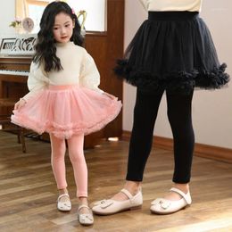 Trousers 3-12 Years Spring Autumn Kids Clothes Princess Skirt Girls Leggings Fake Two Pants Children Cotton Leggins