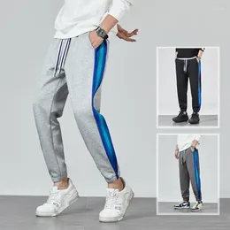 Men's Pants Color-Block For Spring Sporty Micro-Stretch Versatile Jogging Bottoms Classic Casual Striped