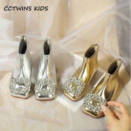 Boots Girls 2023 Winter Toddler Kids Fashion Chelsea Princess Short Snow Children Brand Warm Crystals Soft Sole Shoes 231202