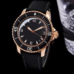 Wristwatches Men's Top Luxury Japanese Movement Automatic Machinery 45mm Ceramic Dial Stainless Steel 904L High Quality Luminous Watch