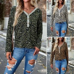 Ethnic Clothing Women's Top Autumn And Winter V-neck Leopard Print Knitted For Women