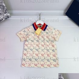 T-Shirts 2023Ss Children Cotton Embroidery T-Shirt Luxury Boys Outfit Kids High-End Summer Designer Tees Round Neck Tops Eco-Friendly Dh5Ge