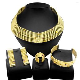 Necklace Earrings Set Yulaili Brazil Gold Plated Ladies Jewellery High Quality Design Rings Bracelets Necklaces