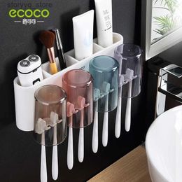 Toothbrush Holders ECOCO Bathroom Toothbrush Holder Bathroom Organizer Electric Toothbrush Holder Wall Bathroom Accessories Set Home Accessories Q231202