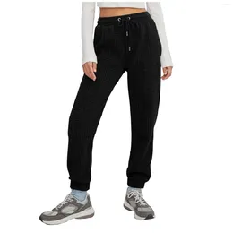 Women's Pants Fashion Sport Solid Color Drawstring Pocket Casual Sweatpants Fashionable And Minimalist 2023