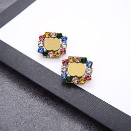 Rhinestone Stud Crystal Design High Quality Earrings Gold Ear Studs Alloy Earrings for Women Fashion Stud Whole Woman221C