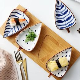 Dishes Plates Snack Plate Set Trays for Serving Food Japanese Leaf Dish Beautiful Tableware Cold Dry Fruit Tray Ceramic Home Kitchen 231202