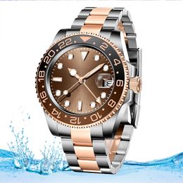 mens watch automatic mechanical watches 41MM All Stainless Steel Illuminated waterproof Pink Folding Buckle mens watch Couple Style Classic montre de Luxe