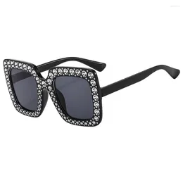 Sunglasses Diamond Designer Square For Women Men Retro Oversized Frame Ins Trending Ladies Luxury Sun Glasses UV400 Eyeg