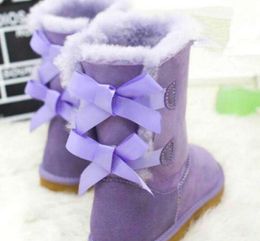 UG G New Classic Tall Winter Boots Real Leather Suede Bailey Bowknot Women's Children kids Bow Snow Shoes Boot