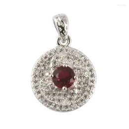 Pendant Necklaces SHUNXUNZE Engagement Wedding Pendants Charms Christmas For Jewellery & Accessories Bohemia Red Cubic Zirconia Rhodium Plated