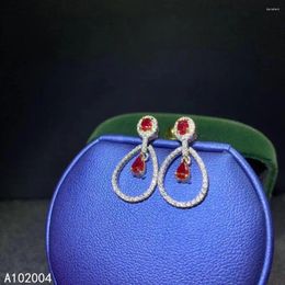 Dangle Earrings KJJEAXCMY Fine Jewelry 925 Sterling Silver Inlaid Natural Red Gemstone Ruby Female Woman Eardrop Noble Got Engaged