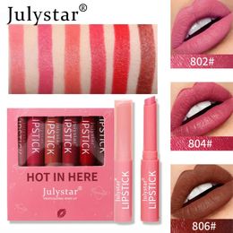 Lip Pencils 6Pcs/Box Matte Velvet Lipstick Set Lip Liner Pen Long Lasting Nude Lip Pencil Waterproof Moisturizing Lipstick Makeup Cosmetics 231202