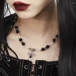 Pendant Necklaces Gothic Spider Women Girls Punk Hip-hop Splice String Beaded Clavicle Chain Choker Necklace Halloween Jewelry