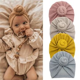 Caps Hats Solid Donut Turban Baby Girl Cap Winter Warm Infant Hat Elastic Child born Head Wraps Turbans Headbands Baby Hair Accessories 231202