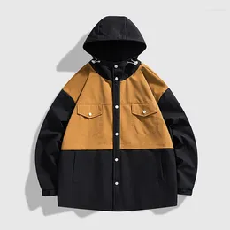 Men's Jackets Man Windbreaker Patchwork For 2023 Spring Autumn Zip Up Jacket Streetwear Bomber Clothes OverSize 3XL