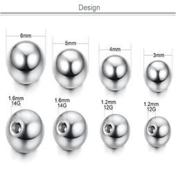 Plain Ball Screw Ear Stud Lip Bar Eyebrow Tongue Belly Button Ring Bead Ball Accessory 2mm 25mm 3mm Horseshoe Stainless Steel5248243